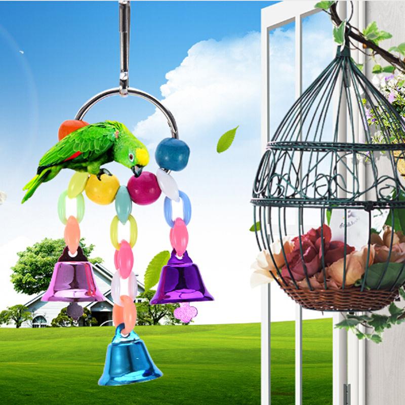 Pet Bird Bell String подвесной мост цепи игрушки для попугаев висит белка попугай клетка игрушки