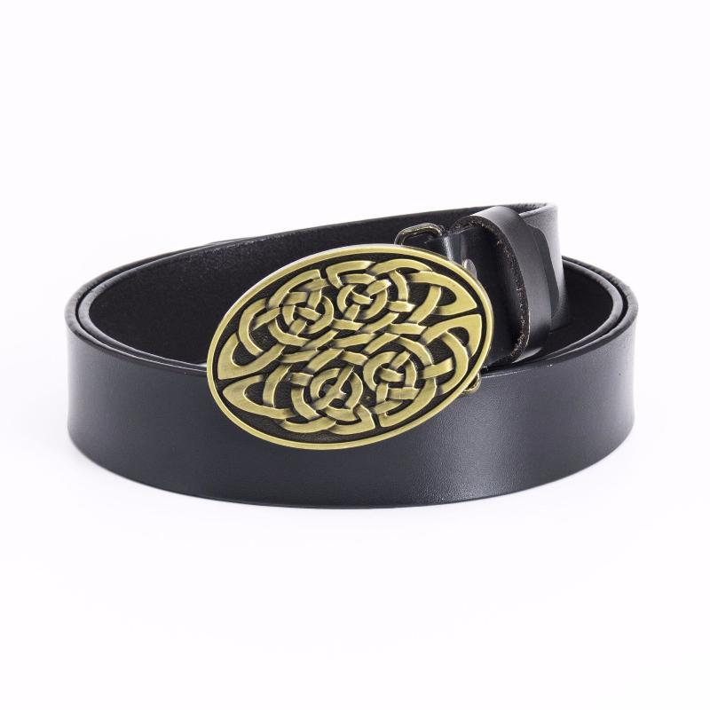 Модный новый мужской ремень из натуральной кожи в стиле ретро с гладкой пряжкой