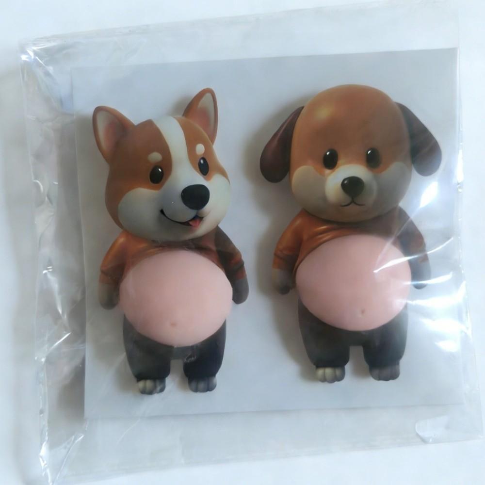 Funny 3D Soft Belly Cat Sticker Squeezeable Waterproof Inu Dog Phone Case Decoration Self-Adhesive Silicone Animal Laptop Decal
