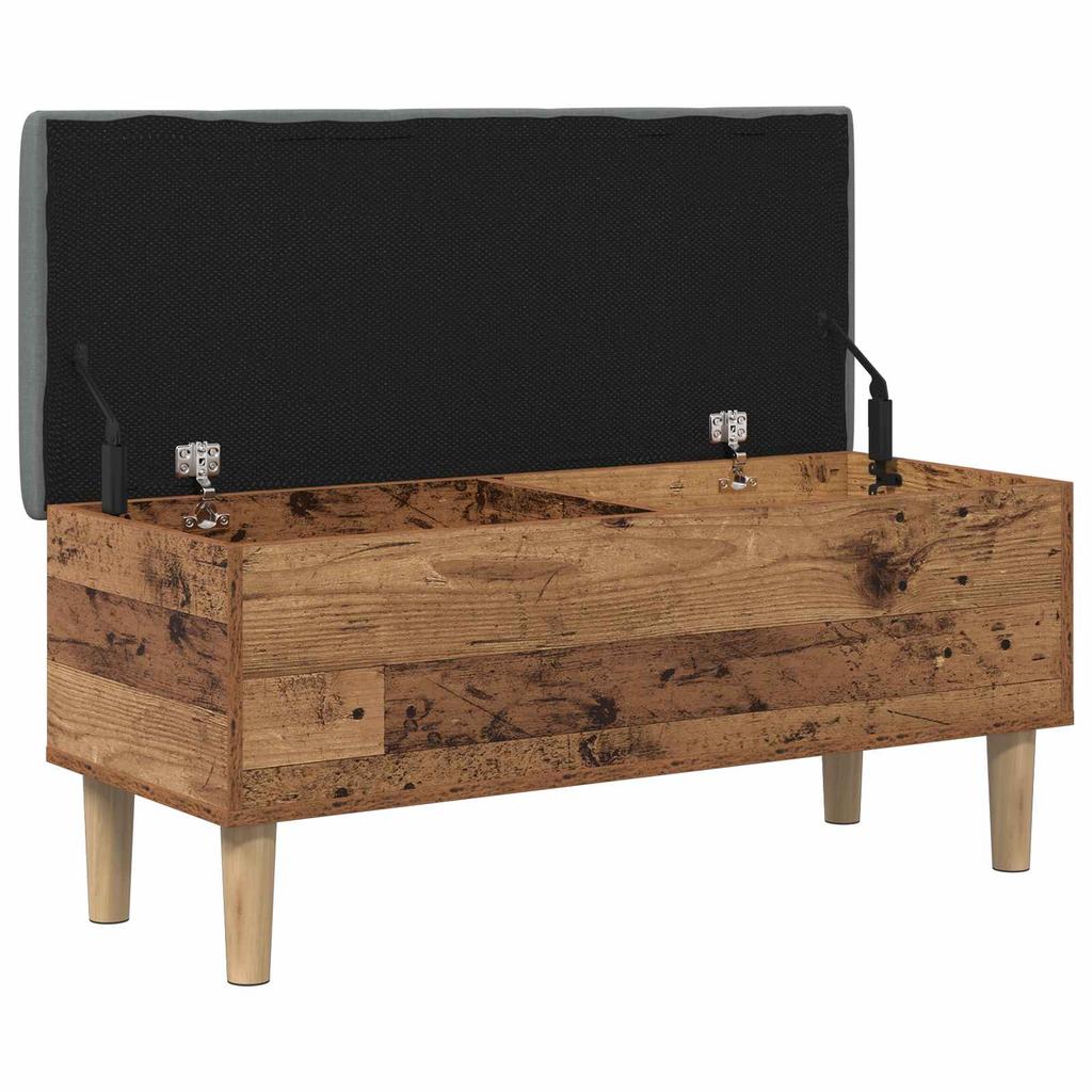 Storage Bench with Cushion Reclaimed Wood 102 x 42 x 46 cm