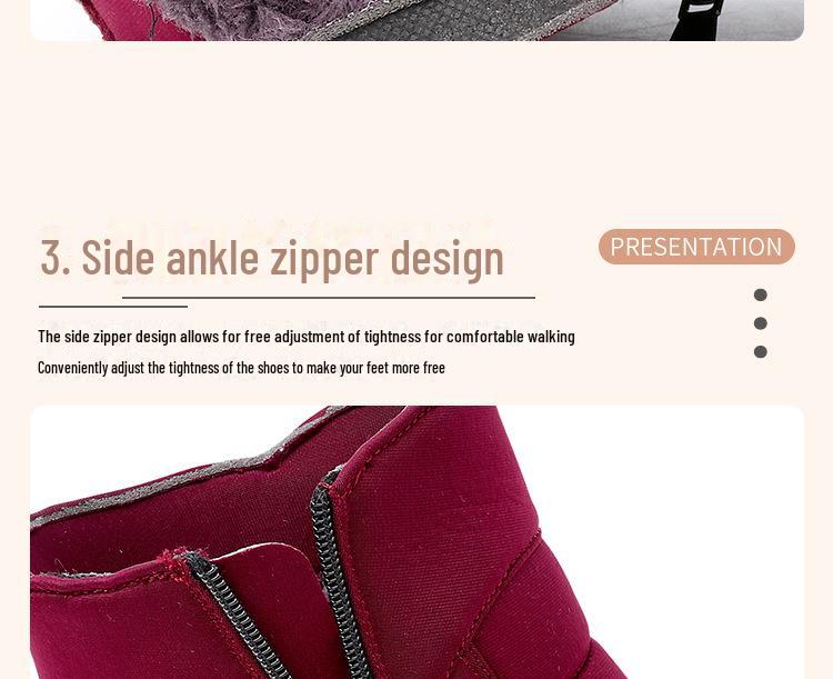 Женские водонепроницаемые зимние ботинки с бархатной подкладкой, нескользящие, теплая зимняя обувь для женщин среднего возраста.