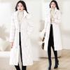 Winter new rhombus detachable two wear cotton clothes women's medium and long loose hooded jacket fashion