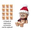 12 Expressions Christmas Shaking Wooden Man Leg-swinging Leg Shaking Wooden Figure  Desktop