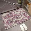 Vintage Watercolor Rose Bath Mat Romantic Floral Art Print Non-Slip Silicone Backing Rug