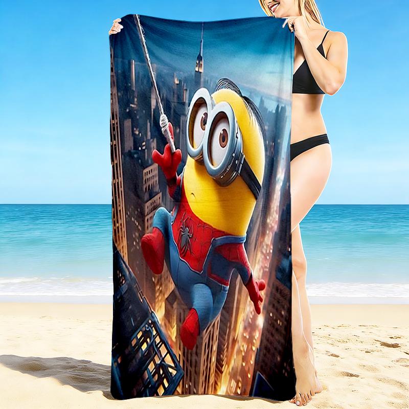 1Pc Minion Spiderman City Beach Towel Quick Dry Multiuse For Beach Pool Gym Yoga Home Travel Christmas Halloween Xmas Gift S1281