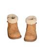 Kids Winter Snow Boots Girls Flat Sole Faux Shearling Lined Side-Zip Ankle In Brown Camel
