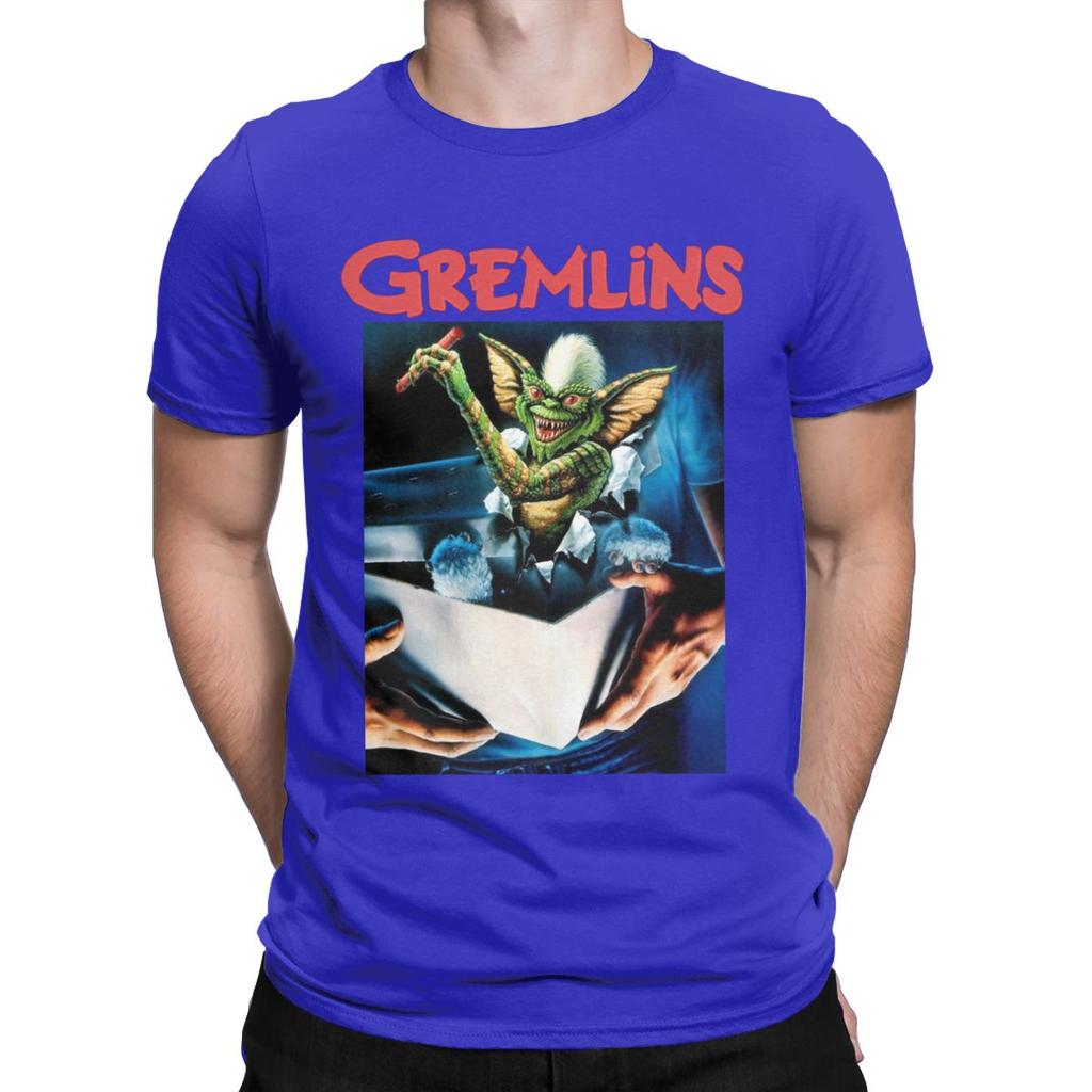 Gremlins Men S T Shirts Gizmo Monster Gremlin 80S Horror Christmas Movie Awesome Tees Round Neck