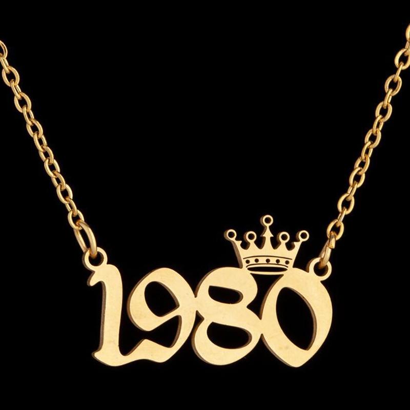 Персонализированные ожерелья с номером года для женщин на заказ 1986 1993 1999 2003 2019