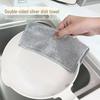 Double-Sided Silver Steel Wool Dish Towel - Oil-Free, Easy-to-Clean, Strong, Wear-Resistant for Pots & Dishes