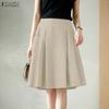 ZANZEA Женские повседневные свободные летние юбки с эластичной резинкой на талии