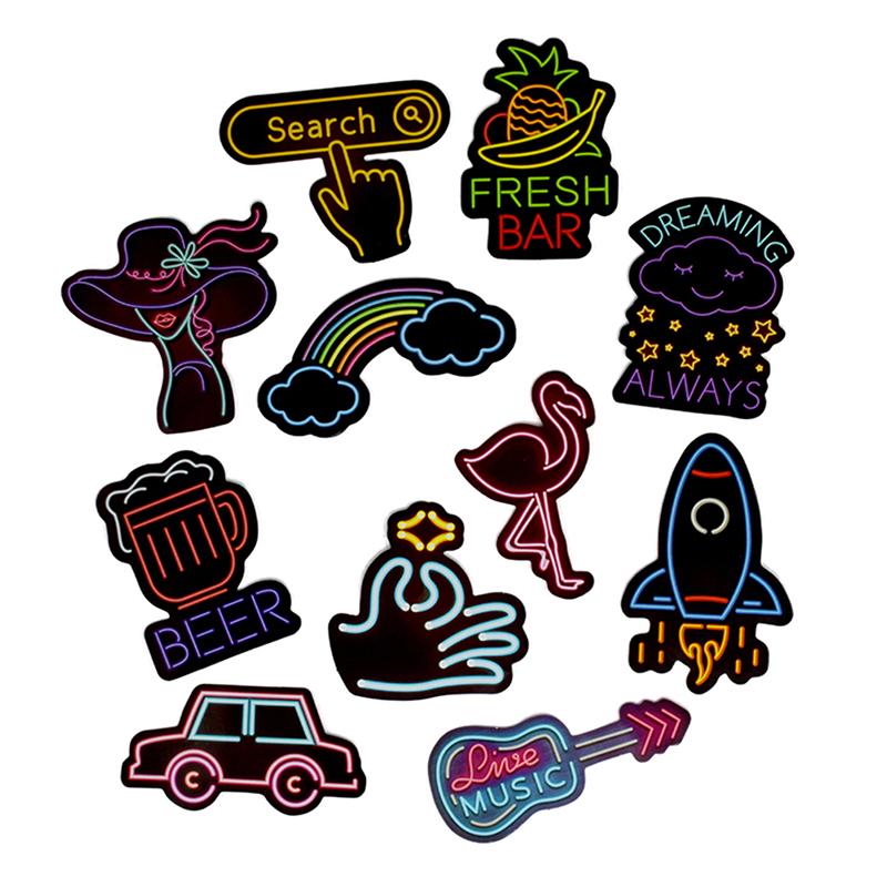 Неоновые наклейки. 50 шт