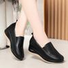 Fashion Breathable Comfortable Shallow Cutout Soft Leather Shoes Women Loafers 2024 Summer Platform Wedges Shoes For Office Mom Leisure