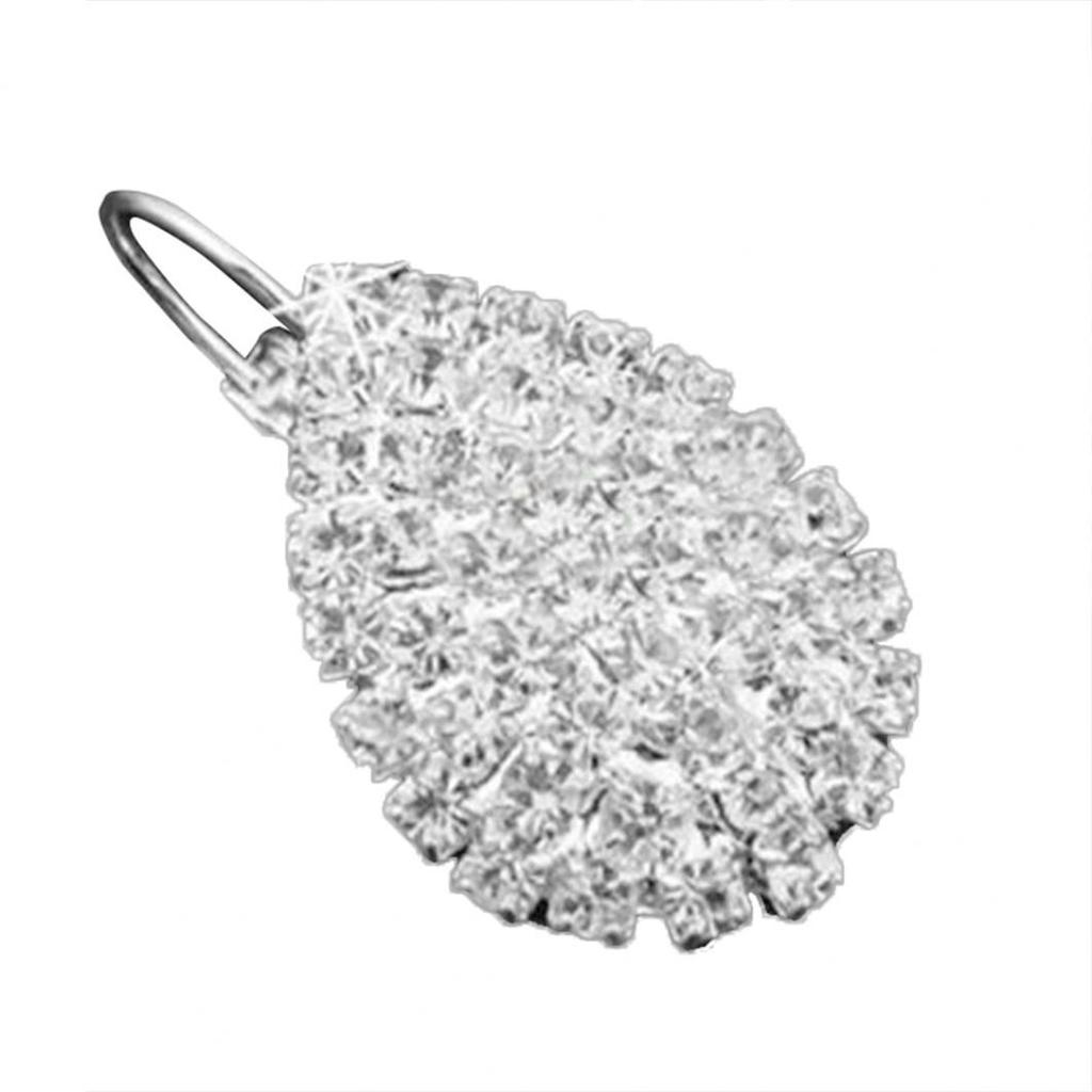 Women Fashion Luxury Shiny Rhinestone Waterdrop Pendant Earrings Jewelry