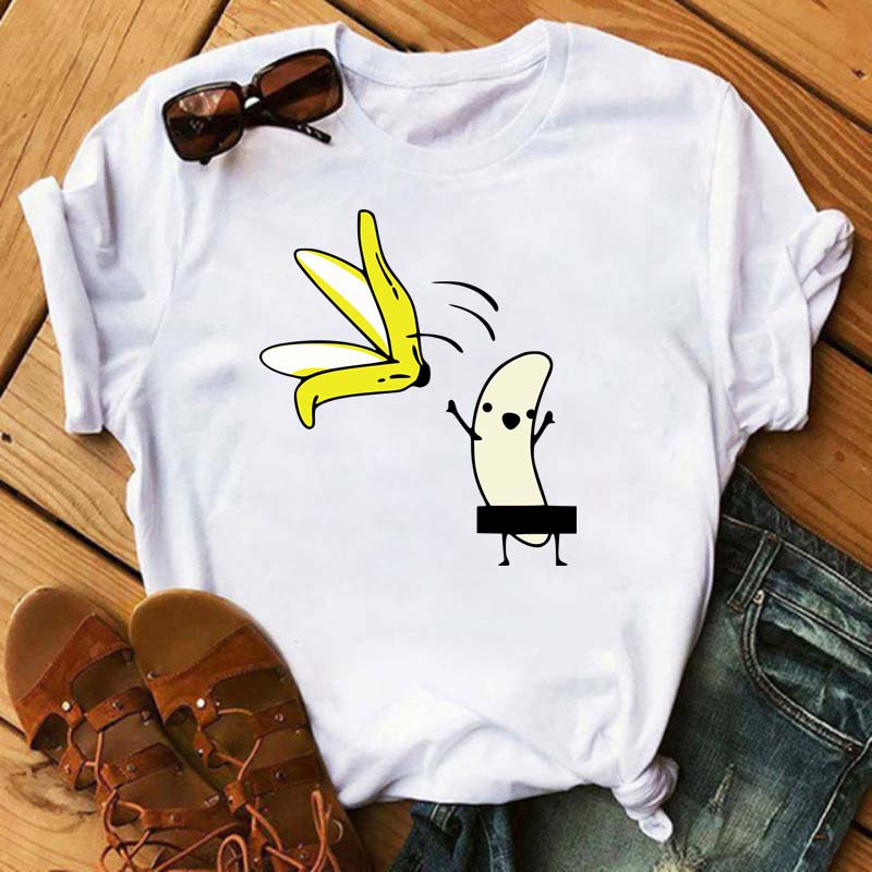 Maycaur Tee Women T-shirt Summer Short Sleeve Avocado Print Clothes Fashion Cartoon Fruit Graphic T Shirt Kawai Female Tops TEE