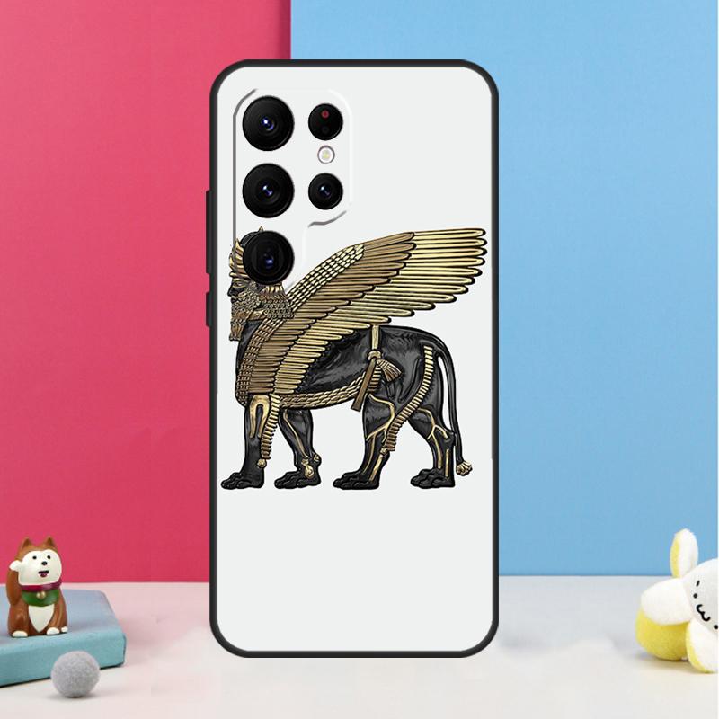 Ламассу Ассирийский Крылатый Лев Чехол Для Samsung Galaxy S26 S23 Ultra S20 S21 S22 S24 S25 Plus S10 S25 FE Задняя Крышка Корпус