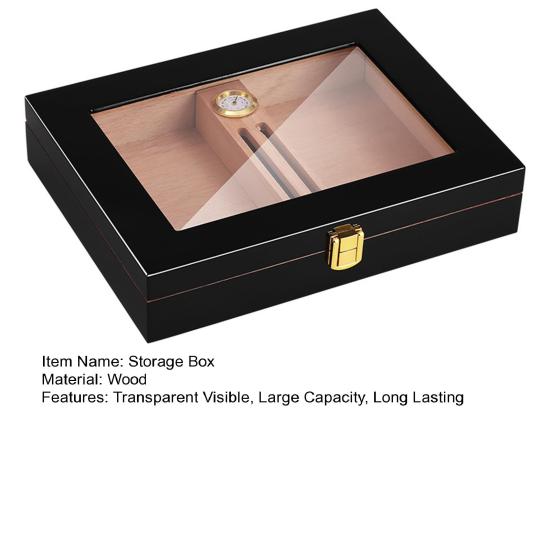 Портативный ящик для хьюмидора с прозрачным верхом, большой вместимостью, хорошая герметизация, хранение хьюмидора