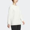 Adidas W Pm Crew Solid Knit Round Neck Pullover Long Sleeve Sweatshirt Women Sweatshirt White JE8610