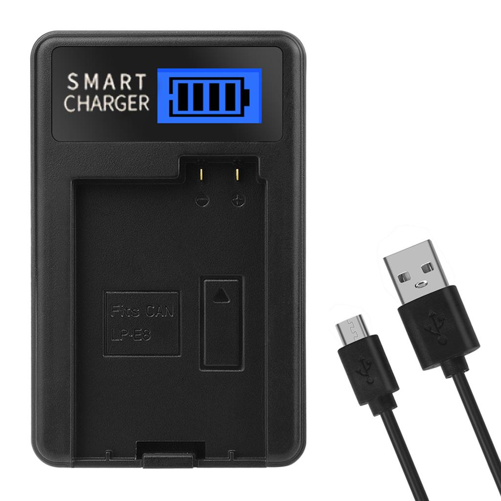 Зарядное устройство для аккумуляторов LP-E8 LPE8 LP E8 USB с ЖК-экраном, замена для EOS 550D EOS 600D EOS 650D EOS 700D