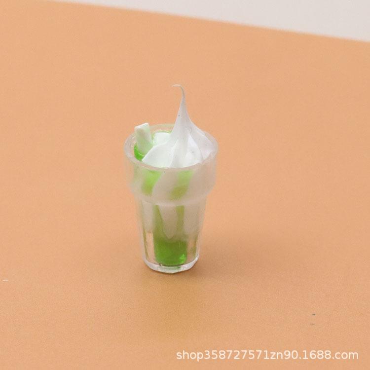 Simulation Sundae Ice Cream Milk Tea Drink Food Game Mini Ornament Jewelry Mobile Phone Case Diy Accessories Toy