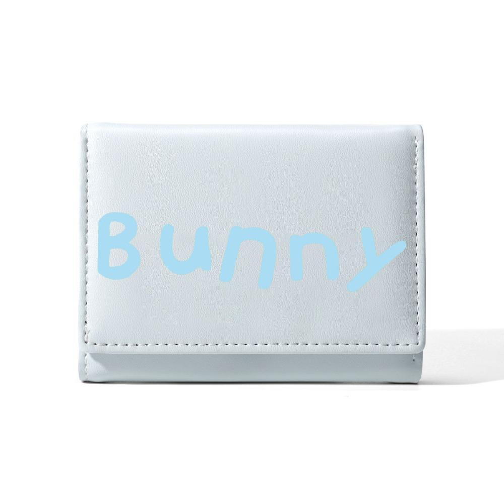 Portable English Letter Prints Short Wallet PU Leather Foldable Money Bag Pink Multipurpose Coin Purse Women Girl Travel