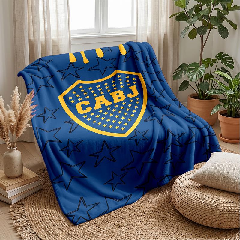 Плед с тематикой Boca Juniors 2 Мягкий фланелевый плед Плюшевый плед Уютный плед для дивана и кровати для домашнего декора