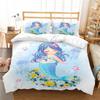 Mermaid Bedding 3D Girl Princess Room Duvet Cover Pillowcase 2/3pcs Single/double Bed Full-size Home Textile Girl Woman Gift