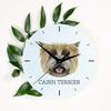 Cairn Terrier -Geometryczny Zegar Ścienny Ze Zdjęciem I Napisem Marki Art-Dog