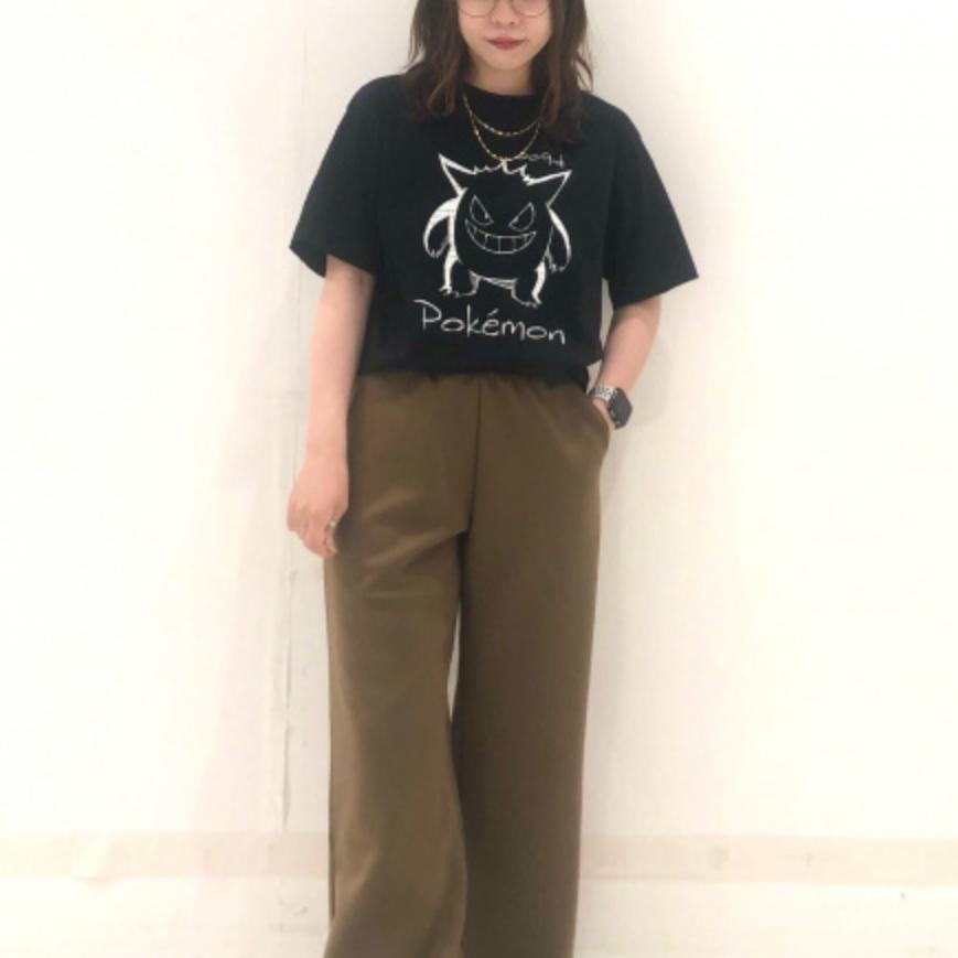 Uniqlo X Pokemon Сотрудничество SS24 Принт с буквами Повседневная футболка с круглым вырезом с коротким рукавом Мужские футболки Черный 475844-09