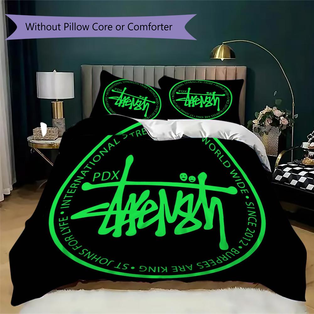 Fashion Logo Prints bedding, duvet cover and pillowcases, birthday gift (1 duvet cover + 2 pillowcases, pillow insert not included)JM073