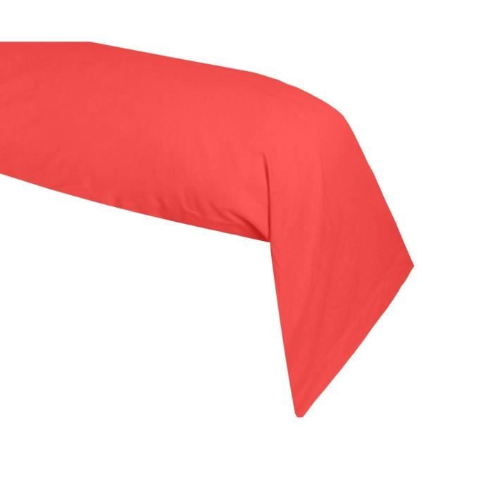 Taie de traversin - GAMME ALICIA - 45X185 CM - 100% coton - corail
