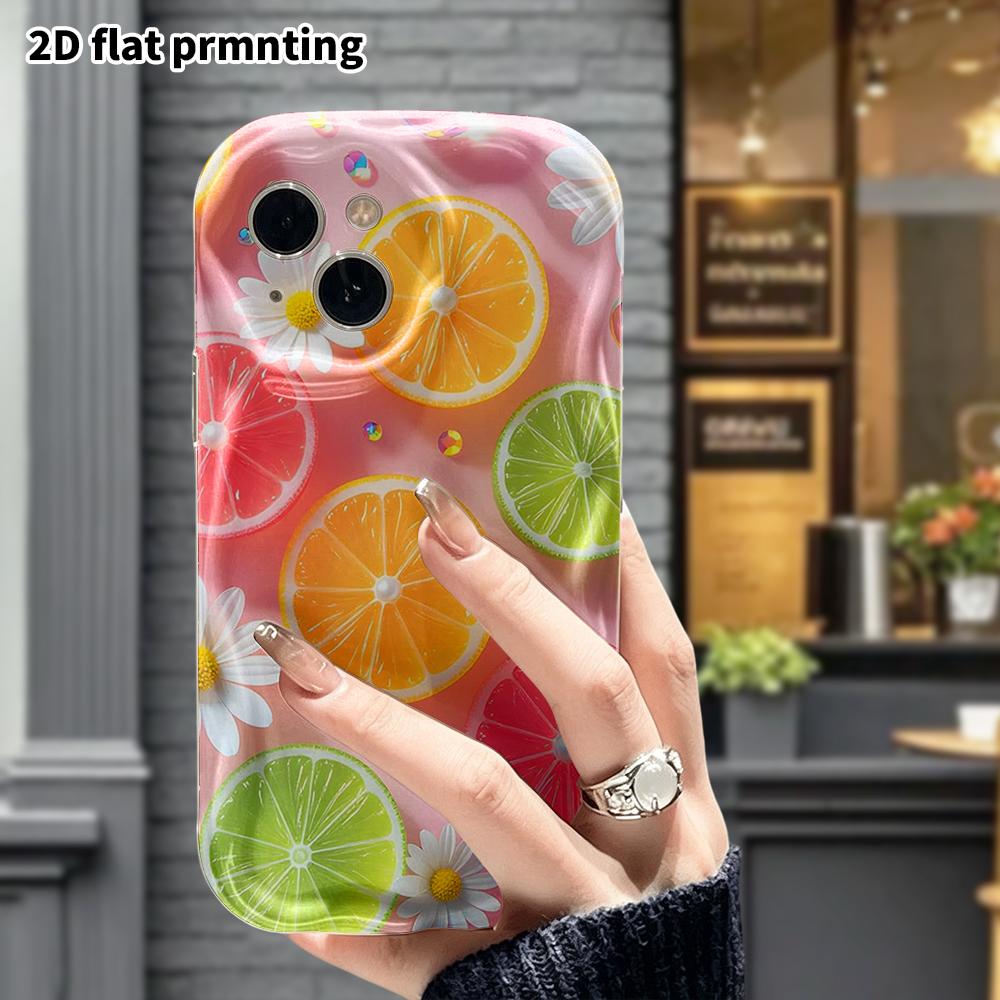 Phone Case: 2D flat, suitable for iPhone 18 17 16 15 14 13 12 Pro protective case, phone decoration, fruit slices, perfect Christmas and Halloween hol