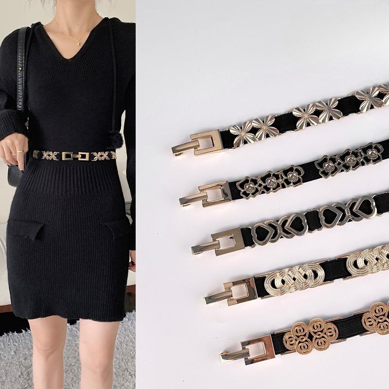 Тонкий пояс, облегающий талию, для женской моды, простое и универсальное украшение с аксессуарами для платья, юбка, лето, эластичный эластичный пояс, пояс-кушак