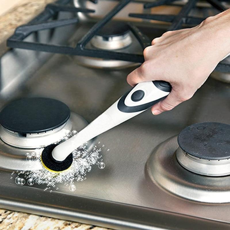 Электрическая чистящая щетка-скрабер с 4 насадками для домашней ванны, плитки, пола