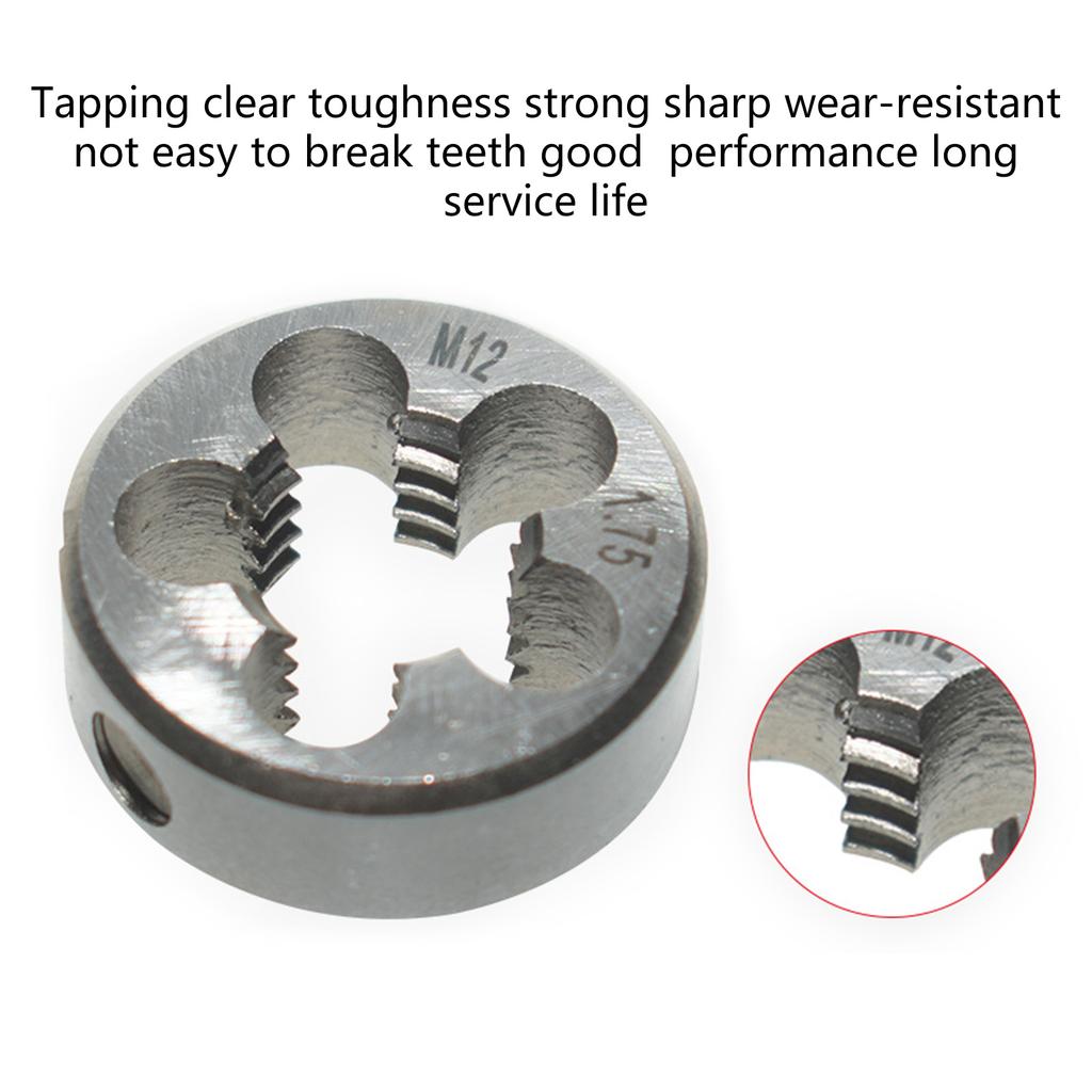 9 шт., полный набор плашек из легированной стали высокой твердости с метрической левой резьбой для инструмента для механического обслуживания металлоконструкций