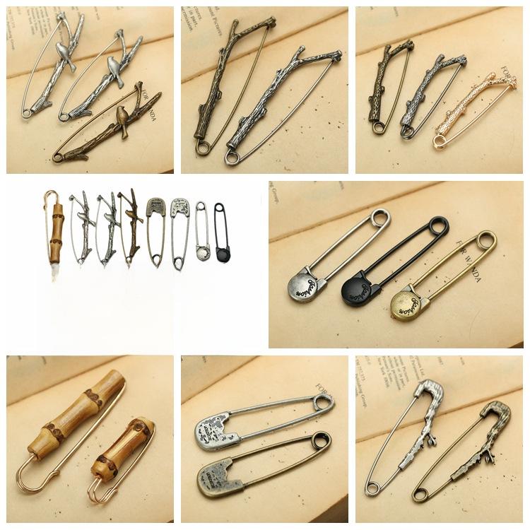 «Брошь-булавка в виде птицы из ретро-сплава с бамбуковой ветвью для женских кардиганов»