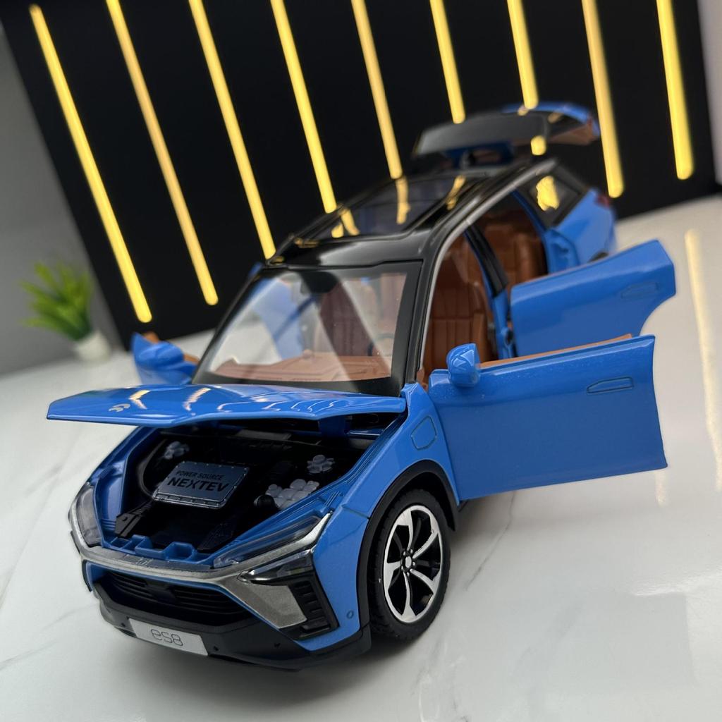 1:24 NIO ES8 Сплав Новый Энергетический Автомобиль Модель Литье Металл Игрушечные Транспортные Средства Модель Автомобиля Симуляция Звука и Света Детские Игрушки Подарок