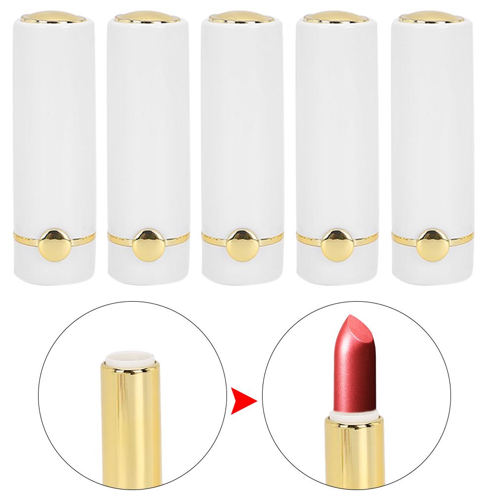 5pcs White Portable DIY Empty Lipstick Tube Lipstick Bottle Container Cosmetic Tool