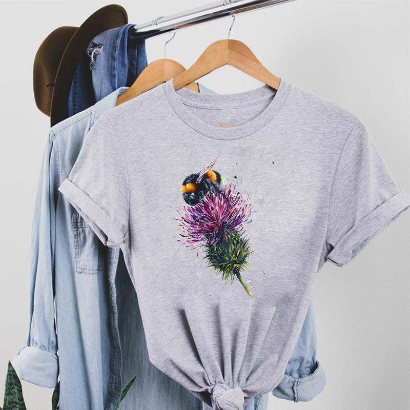 Женская футболка свободного кроя в стиле 90-х с графическим принтом в виде бабочек и вдохновляющим текстом