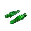 Motokano Front Foot Pegs Rear Footrest Pedal Compatible with Ninja 400 Z400 ZX4R ZX4RR ZX25R Z650 Z1000 (Rear, Green)