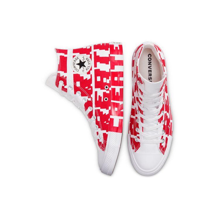 Converse Chuck Taylor All Star Comfortable High Top Canvas Shoes Unisex Sneakers White Red 168554C