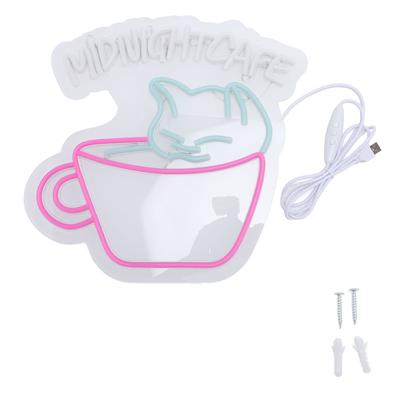 Кофе Светодиодная Неоновая Вывеска Настенный Декор Привлекающая Внимание Регулируемая Яркость Светодиодный Неоновый Свет для Кафе Пекарни Бара