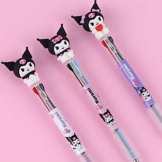 Sanrio Kuromi Figure Ballpoint Pen 3-piece Set, Random Delivery, 1 Set, a Popular Character In Korea