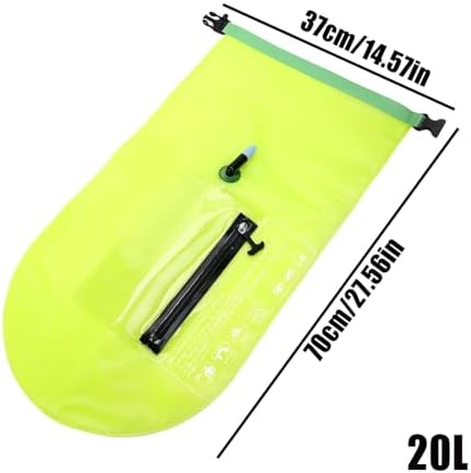 2-in-1 20L Swim Buoy Adult Swim Training Float Open Water Safety Tow Float for Swimmers Triathletes Kayakers Beginners