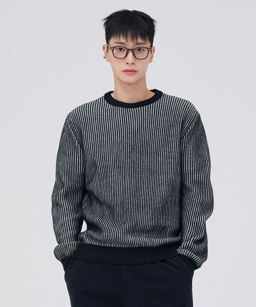 CHASECULT Men'S Two-Tone Round Sweater - Black