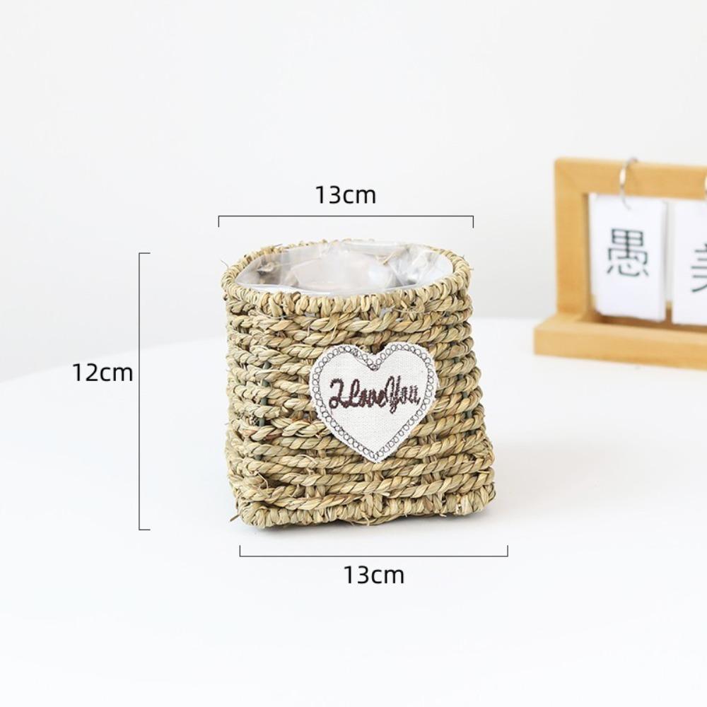 Plant Fiber Hand-woven Flower Baskets Plants Decorative Storage Baskets New Straw Flower Pots