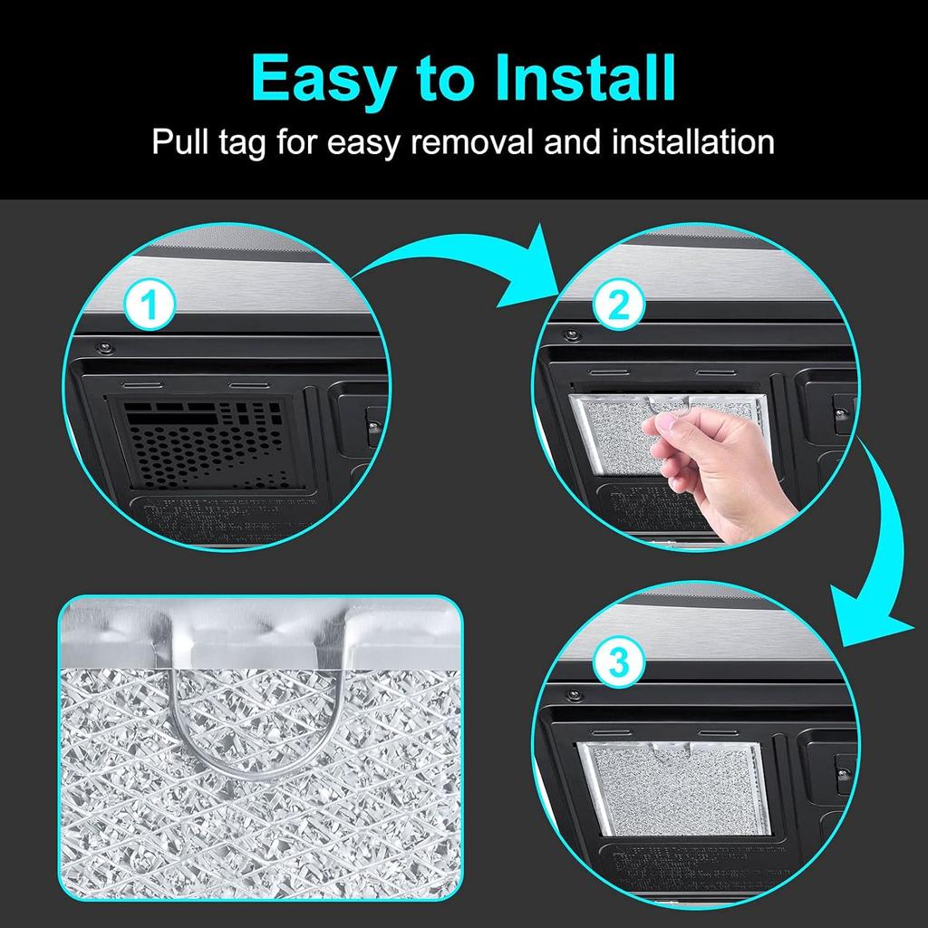 Microwave Filter Replacement for GE WB06X10359, Microwave Vent Filter for LG 5230W1A012B, Kenmore, Frigidaire, Microwave Grease Filter 7-5/8" x
