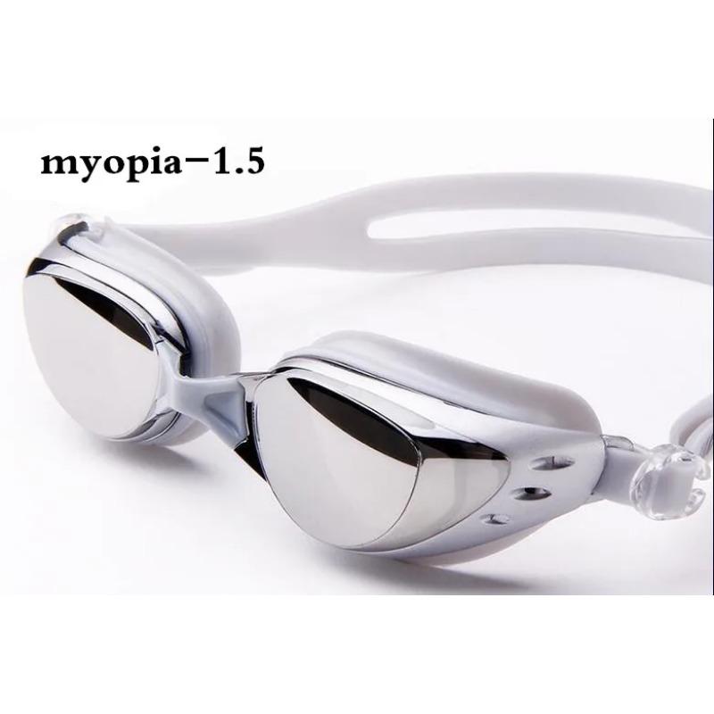 Спортивные взрослые очки для плавания с близорукостью для мужчин и женщин, диоптрийные очки для плавания, противотуманные водонепроницаемые силиконовые очки для плавания -1,5 до -8,0