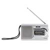 Универсальное тонкое AM FM мини-радио Портативные стереодинамики Приемник Музыкальный плеер Серебристый