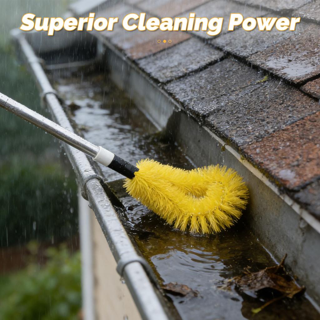 230cm Extendable Telescopic Gutter Cleaning Brush Roofing Tool Easy Remove Sink Filter Sewer Brush For Roof Drainage Clean Tool
