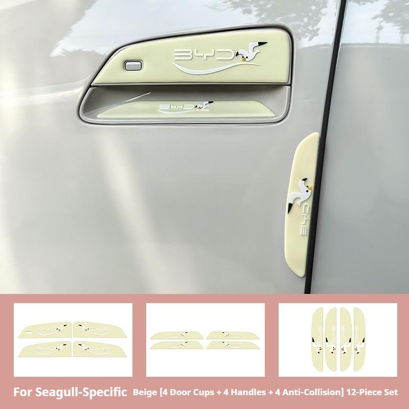 AQ3 For BYD Seagull Car Door Anti-collision Strip Set Series Anti Scratch Sticker for Door Handle PVC Non-slip Modification Parts